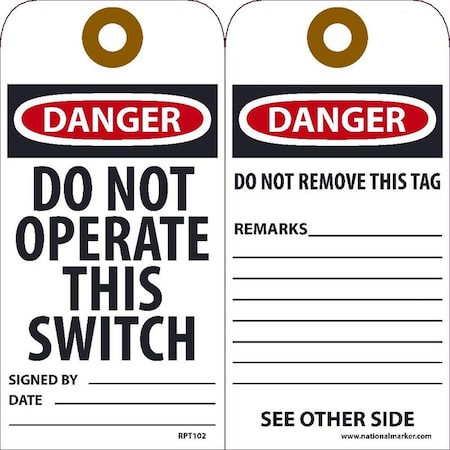 TAGS, DO NOT OPERATE THIS SWITCH,